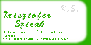 krisztofer szirak business card